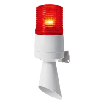 Torreta LED con Buzzer / 60 mm / Rojo / 24 VCD / 95 dB / Destello Fijo y Destellante