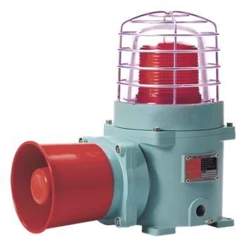 Baliza LED con sirena electrónica / Rojo fijo/flasheante / 120 dB / 24 VCD / IP66 / Zona peligrosa Ex db IIC T6 Gb
