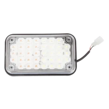 Luz de Advertencia LED / 6x4 pulgadas / Bicolor Rojo/Claro / 66 LED / 12 VCC / 10 Modos de Destello / Montaje Permanente