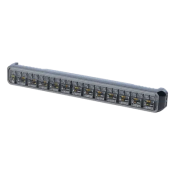 Luz Auxiliar LED / 45 LEDs Tricolor Rojo/Azul/Blanco / 12-24 VDC / Lente Transparente / SAE / 11.42" / Halo Rojo Multifuncional