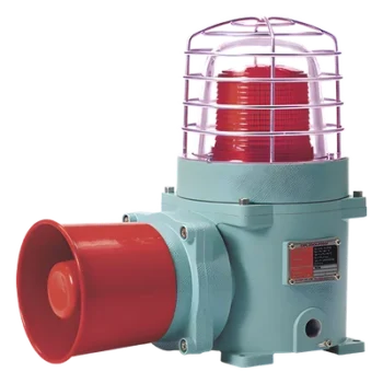 Combinación de baliza LED y sirena electrónica / Rojo fijo/flasheante / 120 dB / IP66 / Zonas peligrosas / 120 VCA