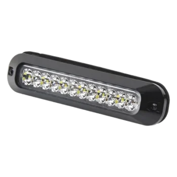Luz Auxiliar LED / 12 LEDs Ultra Brillantes / Rojo/Blanco / 70 Patrones de Destello / 12-24 VCC / SAE J595 Clase I / 157 mm (6.2 in) x 20 mm (0.8 in) x 35 mm (1.4 in)