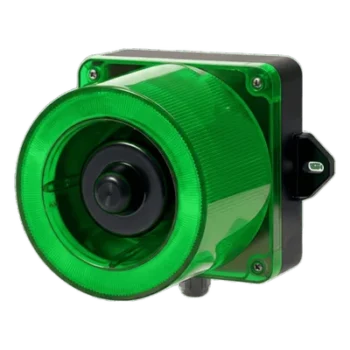 Baliza LED Verde con Sirena / 31 Tonos / 123 dB / 12-24 VCD / IP66 / -50°C a +50°C