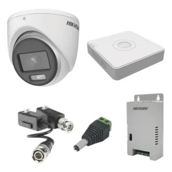 Kit de Videovigilancia TurboHD / 4 Canales / 1080p Lite / 4 Cámaras Eyeball / Color 24/7 / Audio Coaxitron / Fuente Regulada