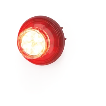 Estrobo LED Oculto / 12 LEDs / Rojo/Claro / Lente Transparente / Bisel Negro / 12-24 V DC