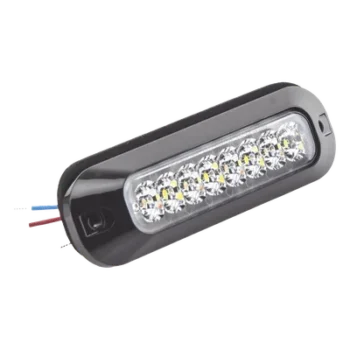 Luz Auxiliar LED / 4 LEDs Ultra Brillantes / 21 Patrones de Destello / 12-24 VCC / SAE J595 Clase I / Mica de Policarbonato Transparente