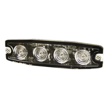Luz Auxiliar LED / 4 LED / Ámbar / SAE Clase 1 / Perfil Bajo 0.26' (6.60 mm) / 24 Patrones de Destello / Sincronización Múltiple