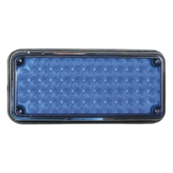 Luz de Advertencia LED / 66 LED / 7x3" / 12 VCC / 10 Patrones de Destello / Montaje Permanente / Color Azul