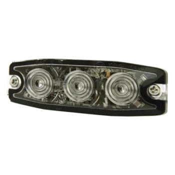 Luz Auxiliar de Advertencia / 3 LED / Ámbar / SAE Clase 1 / Multivoltaje 12~24 VCC / Perfil 6.6 mm (0.26") / Memoria No Volátil