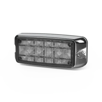 Luz de Advertencia LED / Montaje en Superficie / Rojo/Azul / 10 LEDs / 12-24 VDC / Bisel Cromado / IP Resistente