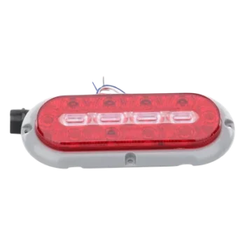 Luz LED Ovalada Trasera / 18 LED / Rojo/Blanco/Ámbar / 7.5 Pulgadas / 69 Patrones de Destello / IP67 / 12-24 V / Perfil Bajo