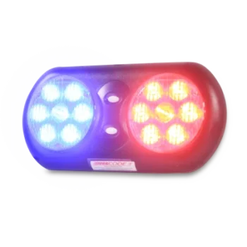 Luz LED de Advertencia / Visera Interior / 14 LED / Rojo-Azul / Velcro / 11 Pulgadas (27.9 cm)