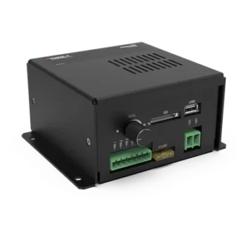 Amplificador de Voz Programable / 5 Mensajes Personalizables / Entrada XLR y Jack 6.3 mm / Salida Balanceada / Ganancia Ajustable / Indicadores LED