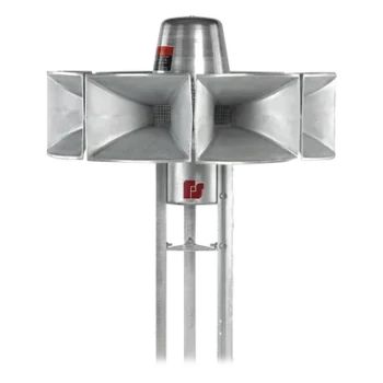 Sirena Electromecánica / Omnidireccional 360° / 115 dBc a 30.5 m (100 ft) / 3 Señales Programables / Alimentación DC 46V / 255 lb (116 kg) / Aluminio 100%