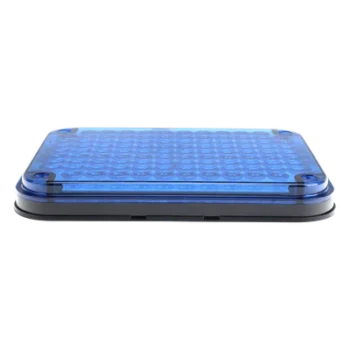Luz de advertencia / 9x7" (22.9x17.8 cm) / 104 LED / 12 VCC / 1 A / 10 patrones de destello / Montaje permanente / Azul