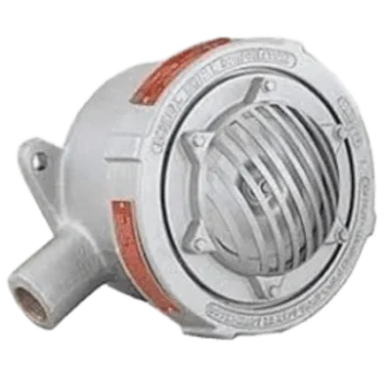 Bocina Vibrante a Prueba de Explosión / 120VAC, 240VAC, 24VDC / 100 dBA a 10 pies (3 m) / Ciclo 5 min / Montaje Tubería 3/4' o Superficie