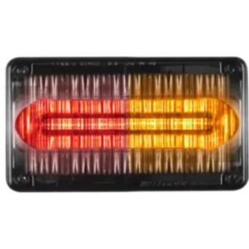 Luz Perimetral de 22 LED, 6 X 8.4 Pulgadas, Rojo/Ambar, Lente Transparente