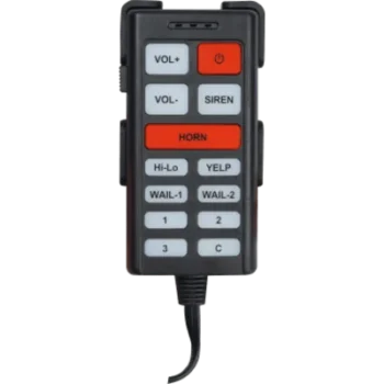 Controlador de Sirena Vehicular / 13 Botones / Ajuste de Volumen / Luces Auxiliares / Conexión Cableada / Montaje en Tablero