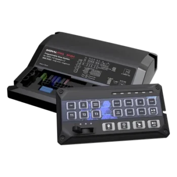 Sirena Vehicular / Amplificador Clase D 200W / Controlador Deslizante 19 Botones / 12 Salidas Auxiliares / Grabación 20 Segundos