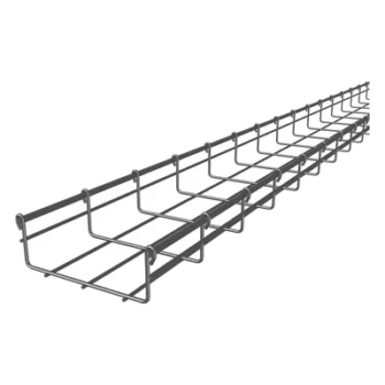 Charola Tipo Malla / 54 mm Peralte / 150 mm Ancho / 3 m Longitud / Electro Zinc 15-20 micras / 129 Cables Cat6 / 9.84 pies