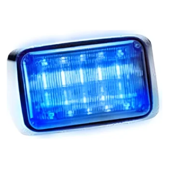 Luz de advertencia Quadraflare LED con flasher integrado y mica transparente, color azul