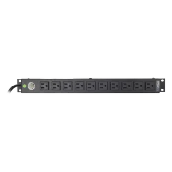 PDU Horizontal / 10 Contactos NEMA 5-15R / 15A / Rack 19" 1U / Cable 2.5 m (8.2 ft) / Reestablecedor 15A