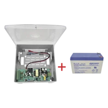 Fuente de Alimentación con Batería de Respaldo / 4 Salidas 1.25 A / Salida Ajustable 11-15 VCC 5 A / Entrada Universal 96-264 VCA / Batería AGM 12 V 7 Ah
