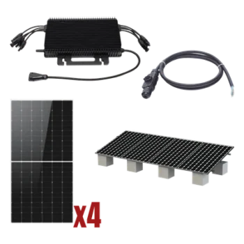 Kit Solar Interconexión / 2kW / 220Vca / 4 Módulos 645W / Microinversores / Montaje Incluido