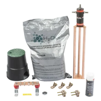 Kit de Puesta a Tierra / 45 A / Resistencia < 2 Ω / Electrodo Magnetoactivo / Compuesto Higroscópico / Brújula y Nivel Integrados