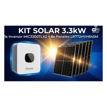 Kit Solar Interconexión / 3.3 kW / 220 Vca / 6 Módulos 645 W / Wi-Fi / Montaje Incluido