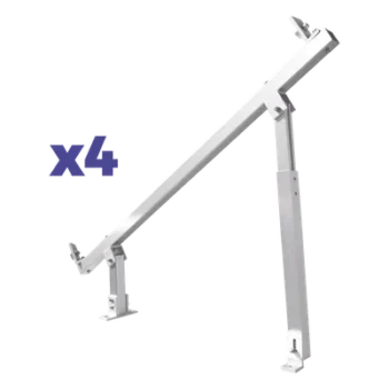 Caja de accesorios de aluminio anodizado / Montaje techo / Arreglo 1x4 / Inclinación 20°-45° / Resistencia viento 136 km/h