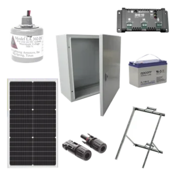 Kit Solar 12 Vcc / Panel 50 W / Controlador 10 A / Batería 100 Ah / Gabinete IP66 / Montaje en Poste