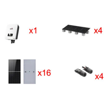 Kit Solar Interconexión / 10kW / 220Vca / 16 Paneles 645W / Montaje 4 Módulos / Eficiencia 98.40% / WiFi