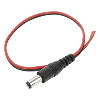 Cable Pigtail DC / Conector Macho 5.5 x 2.1 mm / Calibre 22AWG / 28.5 cm / Polarizado / 12 VCC