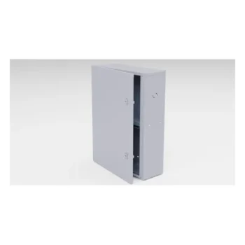 Gabinete para Baterías / Acero Galvanizado / 2 Unidades / Montaje en Poste / Exterior IP / 700 mm (2.3 ft) x 208 mm x 505 mm