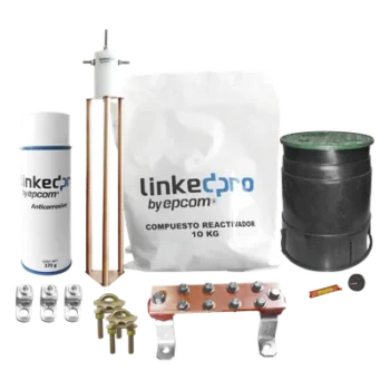 Kit Puesta a Tierra 30A / Electrodo Cobre Electrolítico / Diseño Delta / Filtro Equipotencial / Compuesto 12 kg / Barra Unión + Conectores + Registro