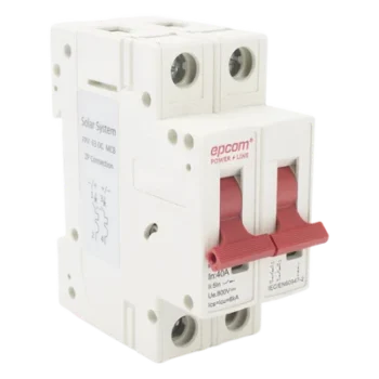 Interruptor Termomagnético 2P / 40 A / 800 V CC / Curva C / 6 kA / Riel DIN