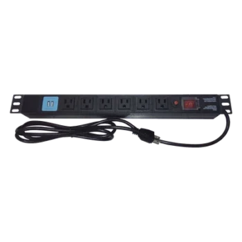PDU Horizontal / 6 Contactos NEMA 5-15R / 2 Puertos USB 5V/2.1A / 1UR / 19" / 1875 W / Cable 1.80 m (5.9 ft)