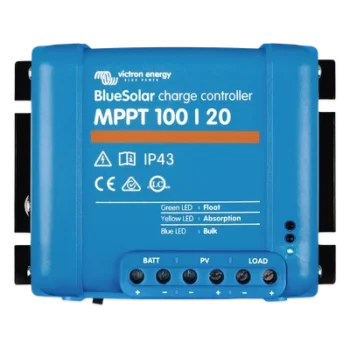 Controlador de Carga Solar MPPT / 20 A / 12/24/48 Vcc Automático / Eficiencia 98% / Rango -30°C a 60°C (-22°F a 140°F) / VE.Direct
