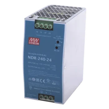 Fuente de Poder Industrial / Riel DIN / 240W / 24Vcc / 10A / Entrada 90-264Vca / Eficiencia 88.5% / Sin Ventilador