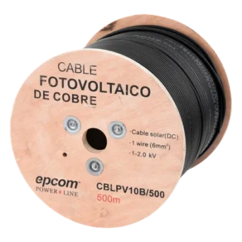 Cable Fotovoltaico / 6 mm² (10 AWG) / 500 m (1640.4 ft) / Cobre Suave / 2000 Vcc / Resistencia UV-Ozono / -40°C a 120°C