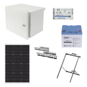 Kit de Alimentación PV para CCTV / 12 Vcc / 14 W Máx / Controlador PRO8512 / Incluye Panel, Batería, Controlador y Accesorios