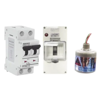 Kit de Protección DC Fotovoltaico / Breaker 800 VCC 40 A / Supresor de Descargas / Varistor Óxido de Silicio / Tiempo de Respuesta 5 ns / 2 Polos