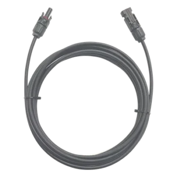Cable Fotovoltaico / 1 m (3.28 ft) / 10 AWG (6 mm²) / Negro / Terminales MC4 Macho y Hembra / -40°C a 90°C / 1000/2000 V