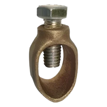 Conector de Tierra Física / Varilla hasta 3/4" / Cable 1/0 AWG / Bronce / Baja Resistencia Eléctrica / Jaula de Faraday