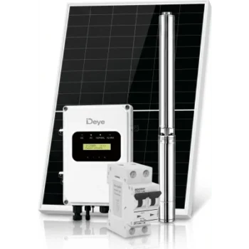 Kit de Bombeo Solar / 1500W (1 HP) / Bomba Sumergible con Controlador MPPT Integrado 60-220V CD / 4 Módulos Solares 540W / Gabinete IP66 / Protección Eléctrica Completa