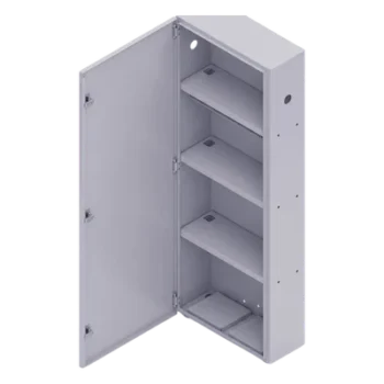 Gabinete para Baterías / Acero Galvanizado / 4 Unidades / Montaje en Poste / Exterior / 1050 mm (3.44 ft) de Altura