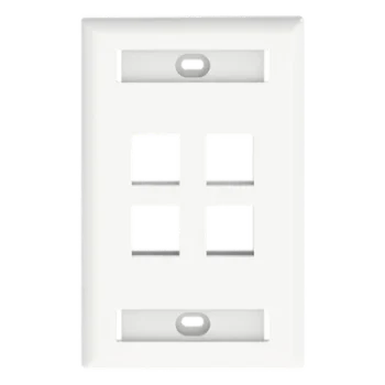 Placa de Pared Vertical / 4 Puertos Keystone / 69.8 x 114.3 mm / 2.75 x 4.5 pulg. / Con Etiquetas / Blanco