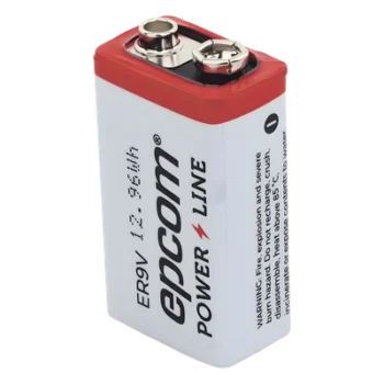 Batería de Litio 9V / 1200 mAh / Cloruro de Tionilo / No Recargable / Operación -60°C a +85°C / Acero Inoxidable
