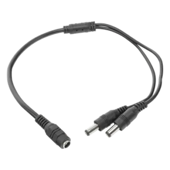 Cable Splitter DC / 5.5x2.1 mm Hembra a 2 Macho / 22 AWG / 24 AWG / 5A a 12 VCC / 19 cm